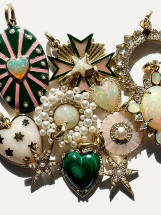 14K Gold, Opal, Pearl & Diamond Stella Charm