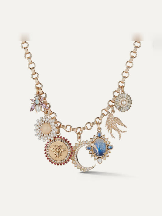 14K Gold & Pearl Birdie Charm