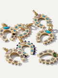 14k Gold, Turquoise, Opal & Pearl Holly Horseshoe Charm