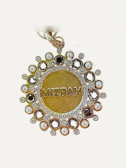 14K Gold, Diamond & Pearl Mizpah Medallion