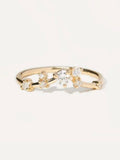 Organic Triangle Brilliant Cut Diamond Ring