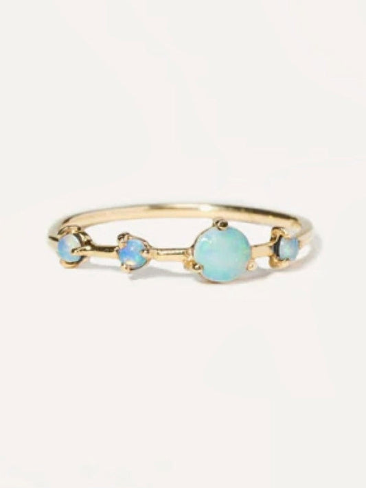 Large Four-Step Opal & Diamond Ring