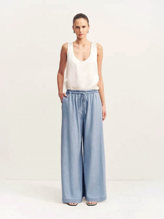 SHONA JOY Ellsworth Pilazzo Pants in Bleached Blue
