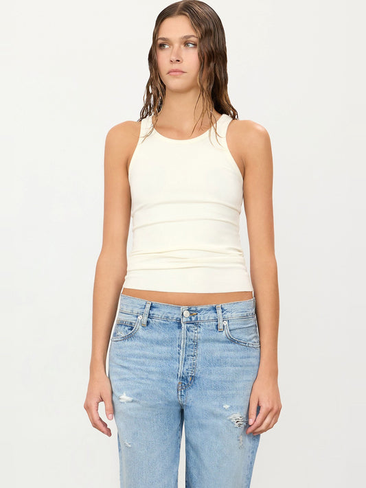 ETERNE High Neck Fitted Tank in Cream