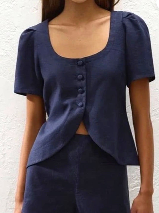 FAITHFULL THE BRAND Emma Vest in Navy