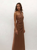 FAITHFULL THE BRAND Natalia Midi Dress in Cacao