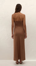FAITHFULL THE BRAND Natalia Midi Dress in Cacao