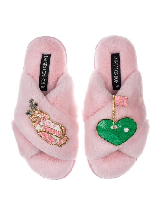 LAINES LONDON Golfer Slippers in Cream
