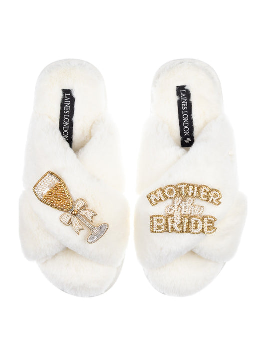 LAINES LONDON Mother of the Bride Slippers in Cream