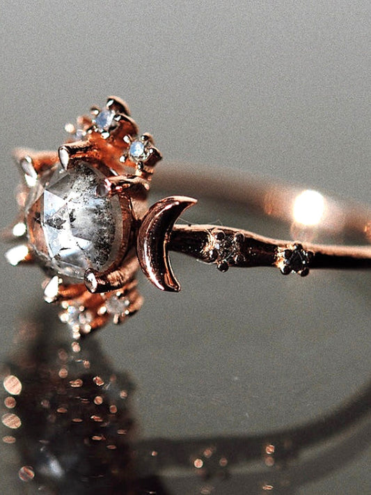 Salt & Pepper Diamond Wandering Star Ring