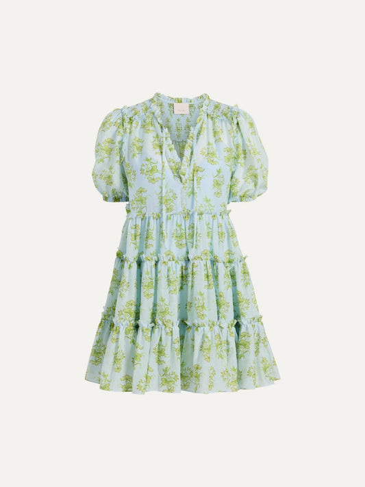 CINQ A SEPT Papyrus Floral Madara Dress in Whispering Sky Multi