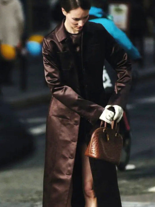 ALFIE PARIS Dani Satin Coat in Chocolate