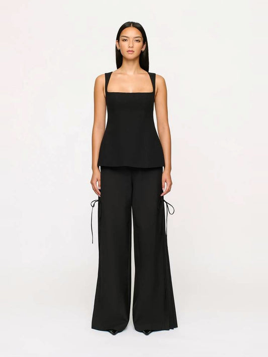 CLEA Carlos Side Tie Trouser in Black