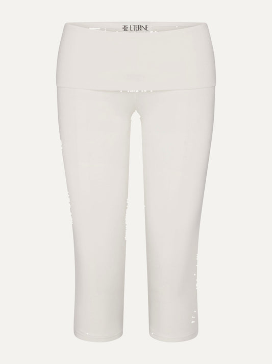ETERNE Foldover Capri Legging in Cream
