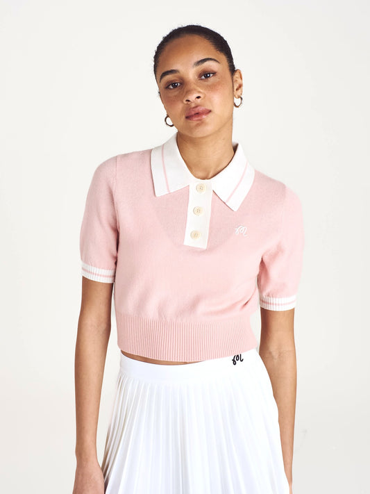 MALBON Mikayla Knit Polo in Dusty Rose