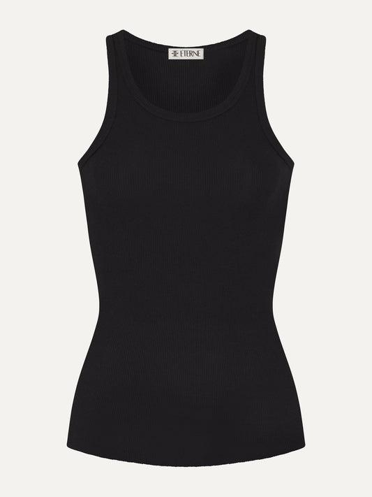 ETERNE High Neck Fitted Tank in Black
