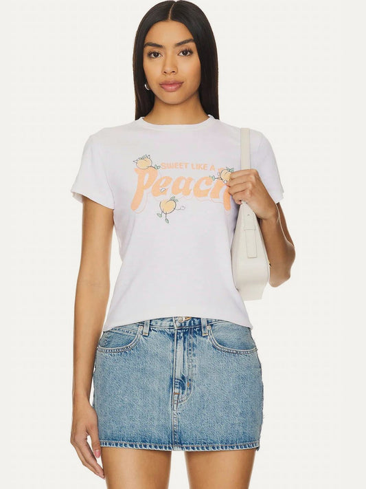 RE/DONE Classic Tee Peach in Vintage White