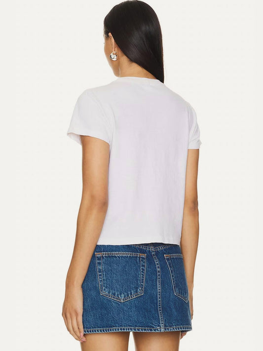 RE/DONE Classic Tee Peach in Vintage White