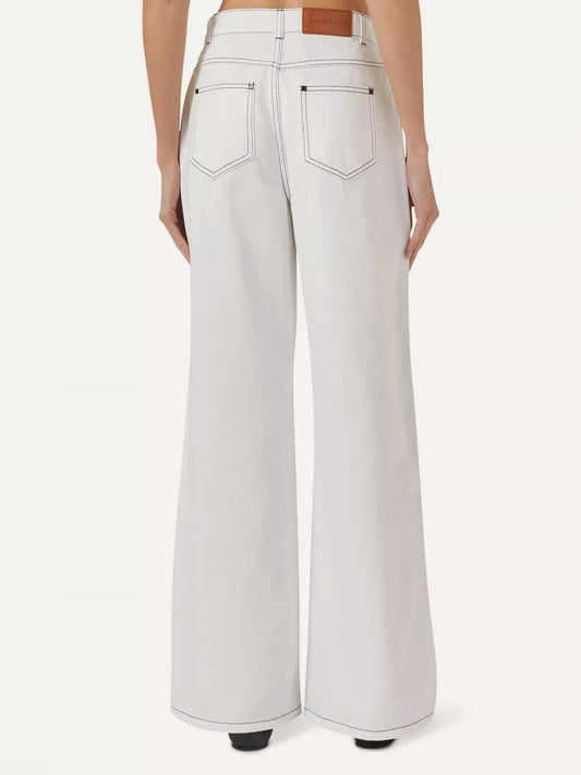SHONA JOY Hana Straight Leg Jean in Ivory