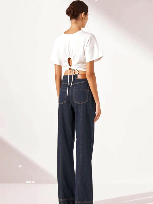 SHONA JOY Rita Pintuck Straight Leg Jean in Deep Indigo