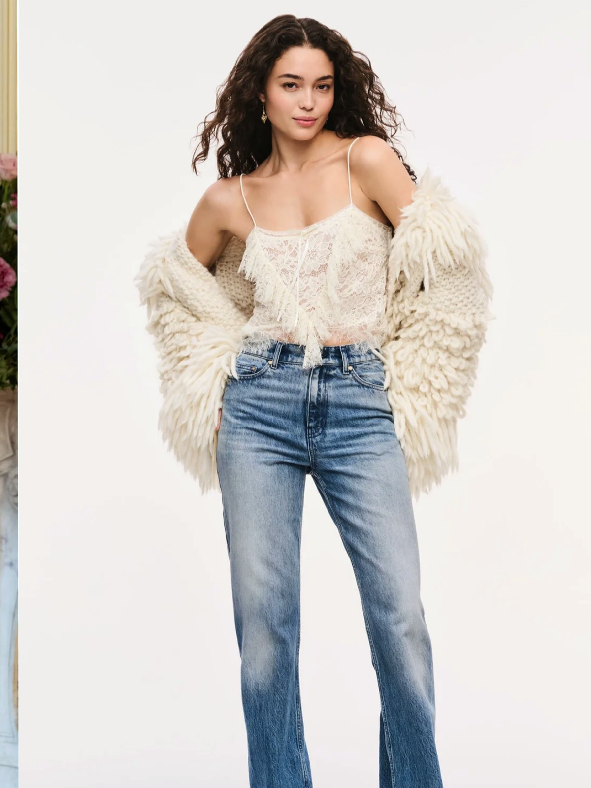 LOVE SHACK FANCY Ilyana Alpaca Wool Fringe Jacket