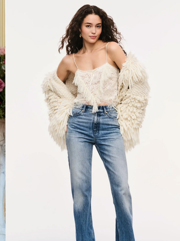 LOVE SHACK FANCY Ilyana Alpaca Wool Fringe Jacket