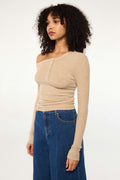 THE LINE BY K Harley Top in Beige Melange
