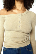 THE LINE BY K Harley Top in Beige Melange