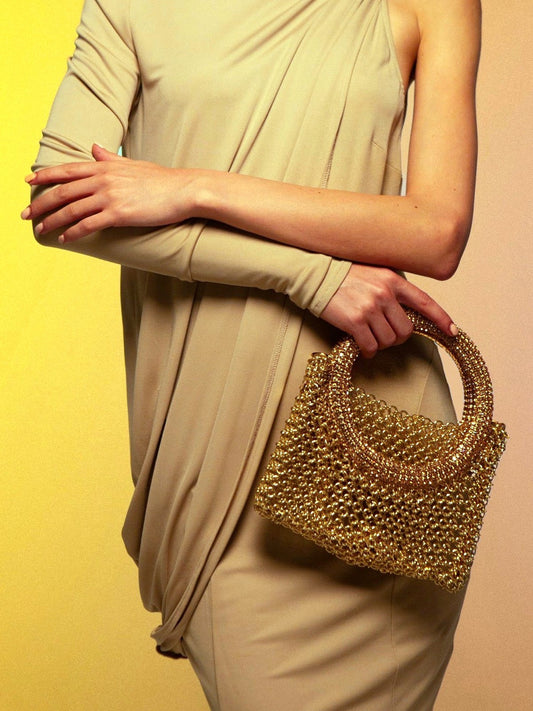 SILVIA GNECHI La Luna Bag in Gold with Gold