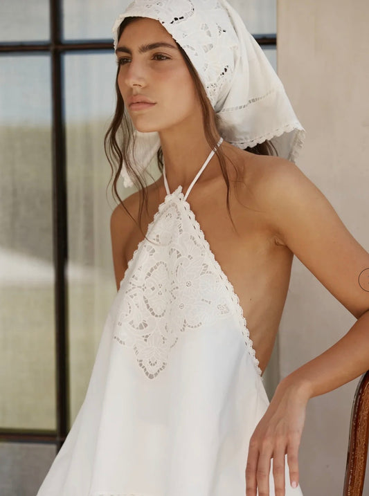 ROAME Marianne Halter Top in White